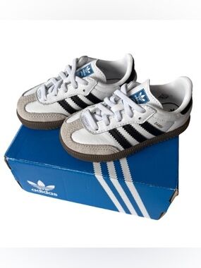 NWT adidas Kids Samba OG Sneakers size 6K - White/Black/Gum Brown Kids